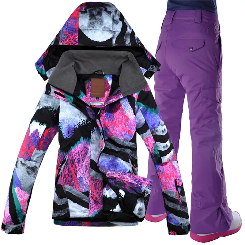 

Gsou Snow Ski Suit, Outdoor Suit, Double Deck Snowboard Women Snow Jacket+Pants Warm Clothes Free Shipping Waterproof