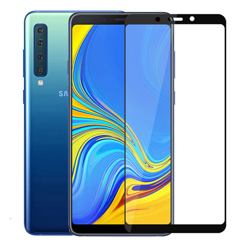 Защитное 3D стекло с полным покрытием экрана для Samsung galaxy A6 2018 закаленное A7