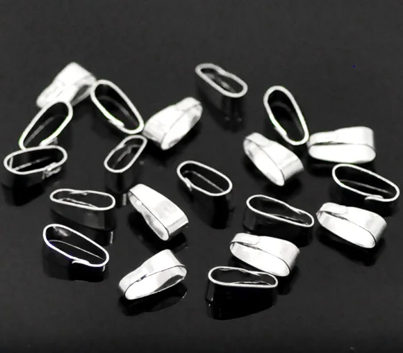 Серебряные украшения doreenbeads зажим под заказ 11x4 мм (3/8 &quotx1/8&quot) 50 шт.|clip bail|50 pcssilver bails