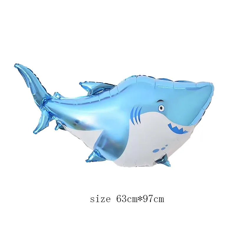 white shark Shark Foil Balloons Latex Shark ballon Birthday party decorations kids Inflatable Toys Baby Shower Boys Fish Globos Shark Balls - Цвет: white shark