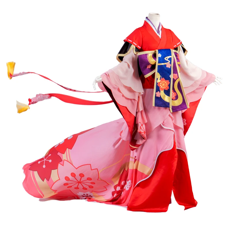 Onmyoji Sakura Monster Ying Huayao костюм для косплея красивая кожа высоко Reductive платье +