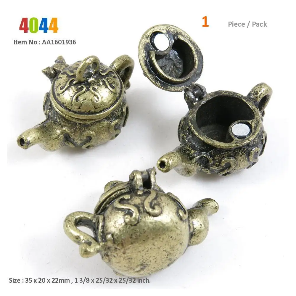 1601936 - 1 PCS Античный бронзовый тон Подвески для изготовления украшений чайный горшок для вина, кувшин для напитков чайная чашка полый чайник свободные бусины кофе детский браслет кулон - Окраска металла: 1601936 - 1 PCS