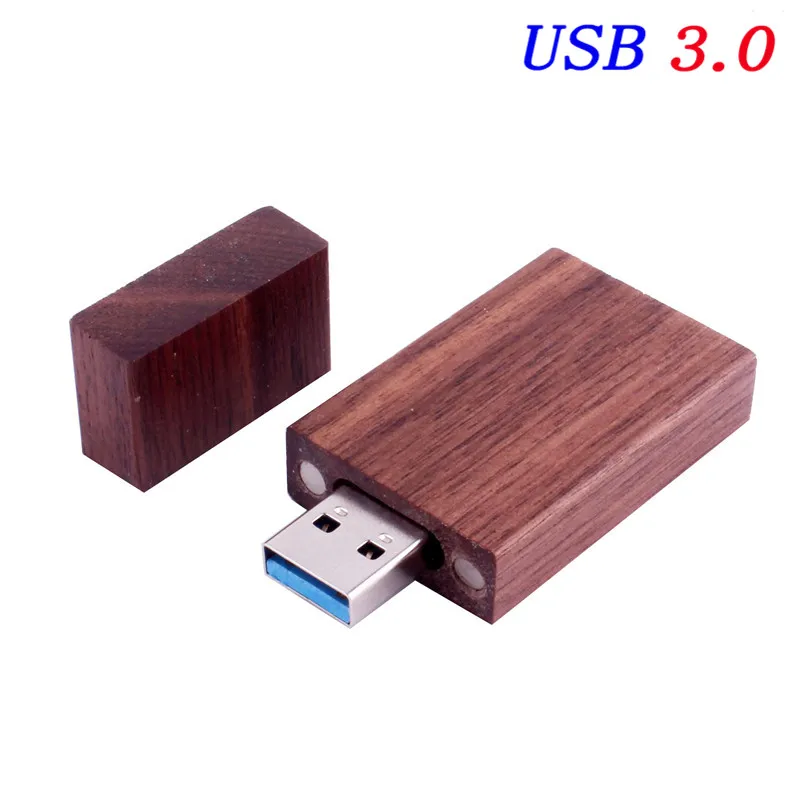 JASTER USB 3,0 логотип клиента деревянный USB флеш-накопитель Флешка карта памяти+ подарочная коробка 4 ГБ 8 ГБ 16 ГБ 32 ГБ 64 ГБ U диск свадебные подарки - Цвет: Walnut