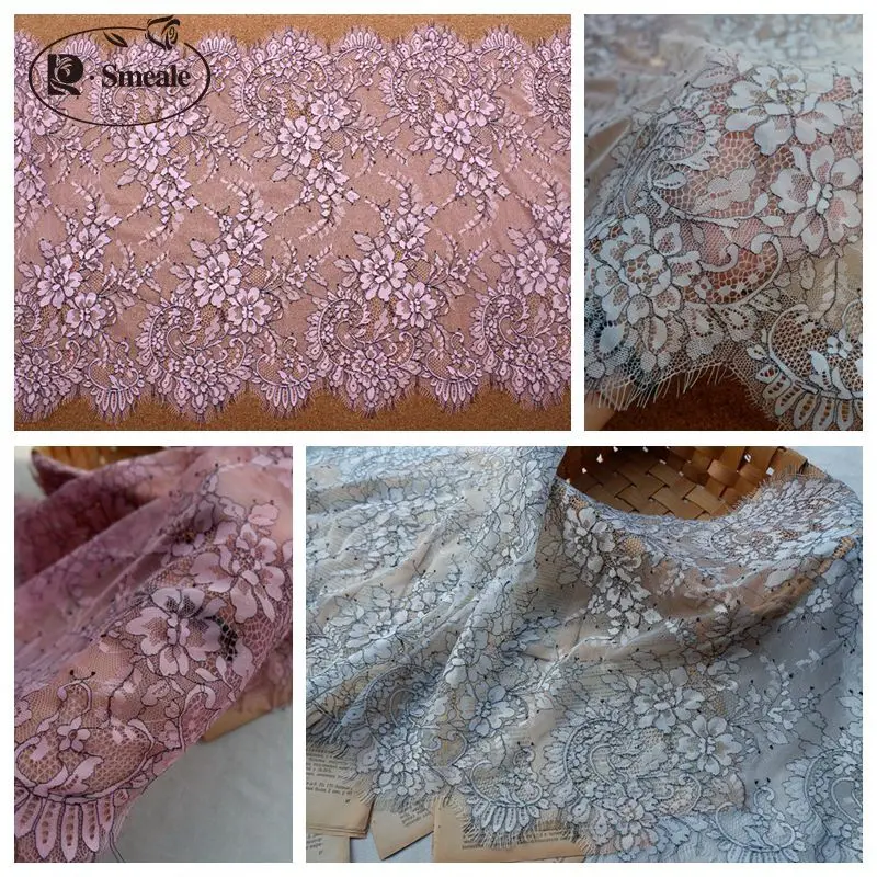 3 м/лот ресницы кружевная отделка цветок Розовая белая ткань ручной работы сделай