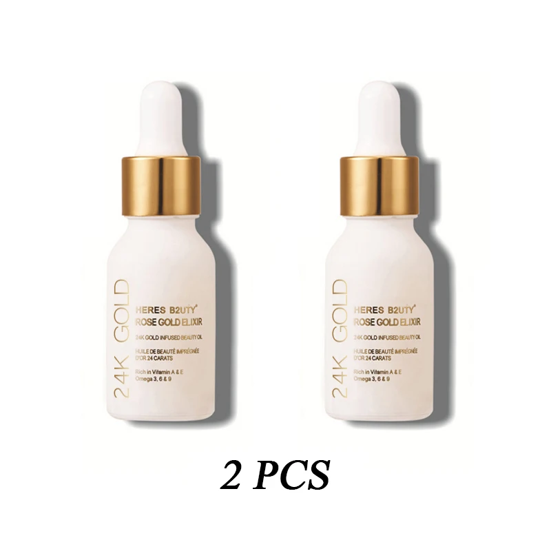 24K Beauty Gel 2pcs Бренд HERES B2UTY 24K золото пропитанная красота масляная основа под макияж основа богатая витамином A& E увлажняющая Антивозрастная акне Treament acido - Цвет: 24K Beauty Gel 2pcs