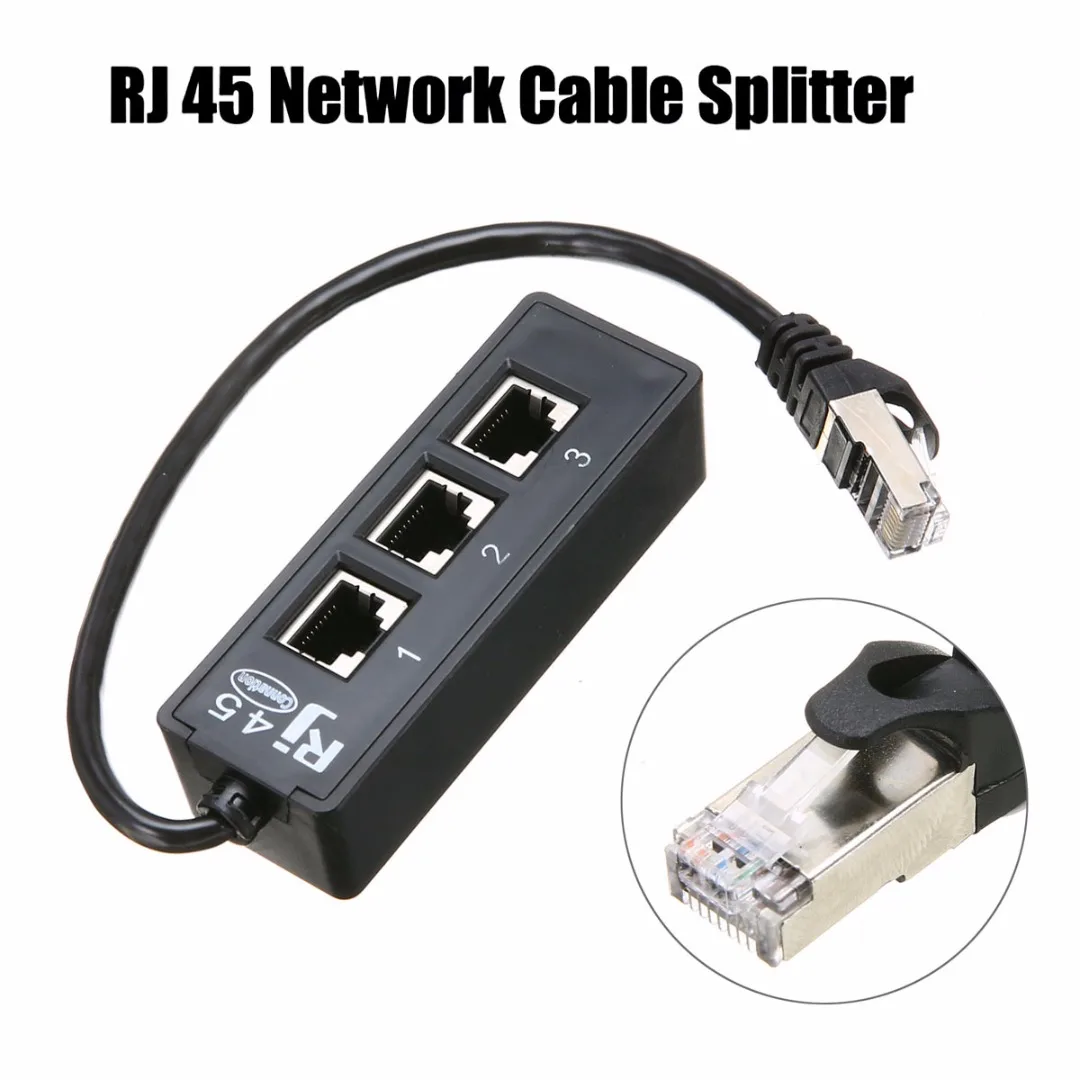 Mayitr от 1 до 3 гнезд Ethernet сетевой штекер к женскому кабелю черный LAN RJ45 разъем
