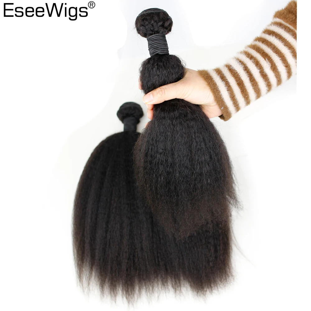 Eseewigs странный прямые волосы бразильский волосы remy Weave Связки грубой яки пряди человеческих волос для наращивания