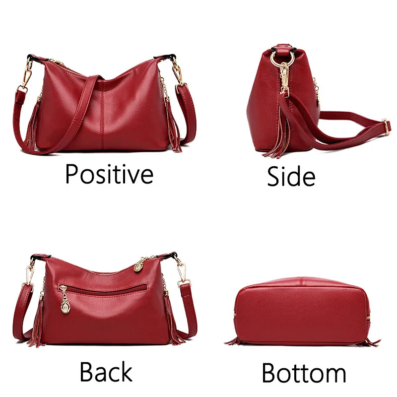 Fashion Tassel Crossbody Bags For Women Messenger Bag Designer Handbags High Quality Female Leather Shoulder Bag Sac A Main