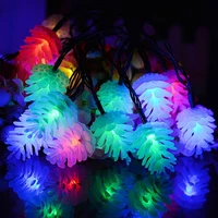 4m 20leds colorful pinecone led string light waterproof pine cone christmas lights garlands for holiday party wedding decoration