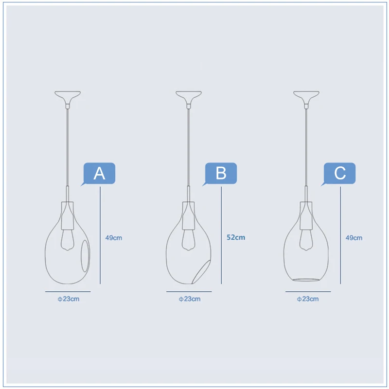Nordic novelty glass pendant light LED E27 with 3 colors modern hanging lamp for home bedroom living room restaurant lobby hotel | Лампы и
