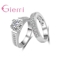 trendy 925 sterling silver jewelry 2 pc accessories lover classic romantic rings sets wedding engagement timbre fast shipping
