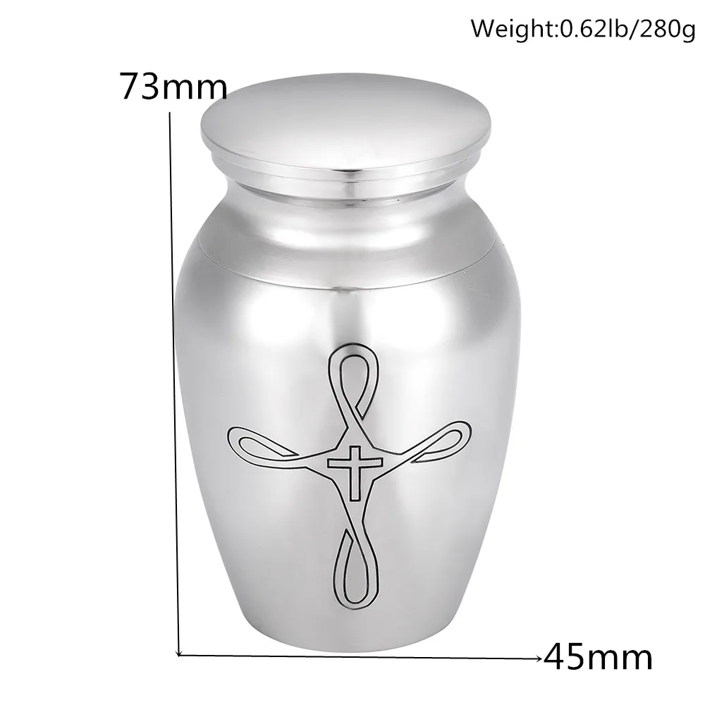 

Different Cross Engraved Cremation Urns/Jars 73mm*45mm Shiny Human/Pet Memorial Ashes Holder Locket Urns+Free Display Box!!!