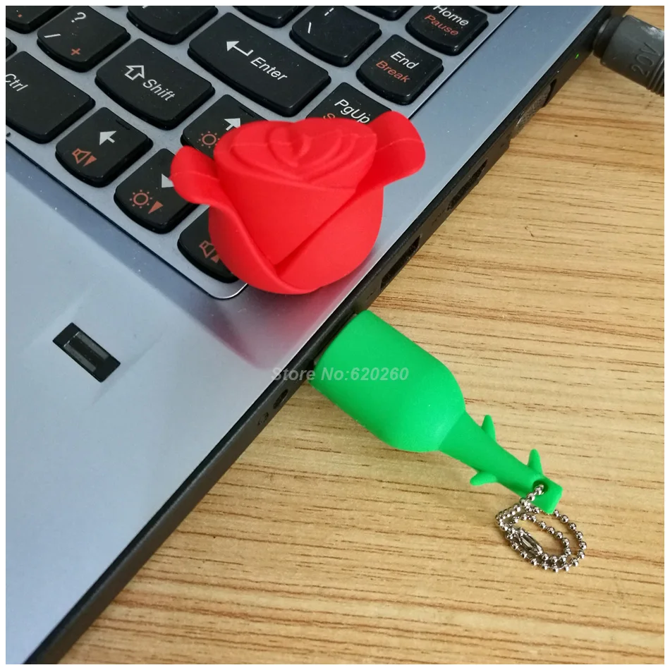 USB флэш памяти Флеш накопитель в виде красных роз 128 ГБ/64 Гб/32 ГБ/16 ГБ/8 ГБ/4 ГБ