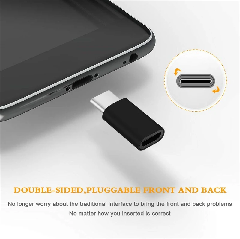 Адаптер Micro USB – type C чёрный/белый 3 шт.|Кабели для мобильных телефонов| |