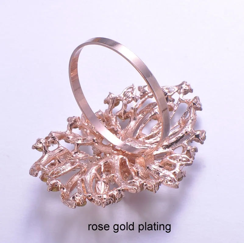 L0340-ring) 20 шт./лот кольца для салфеток со стразами для свадьбы украшения для стола, никель или цвета розового золота покрытие