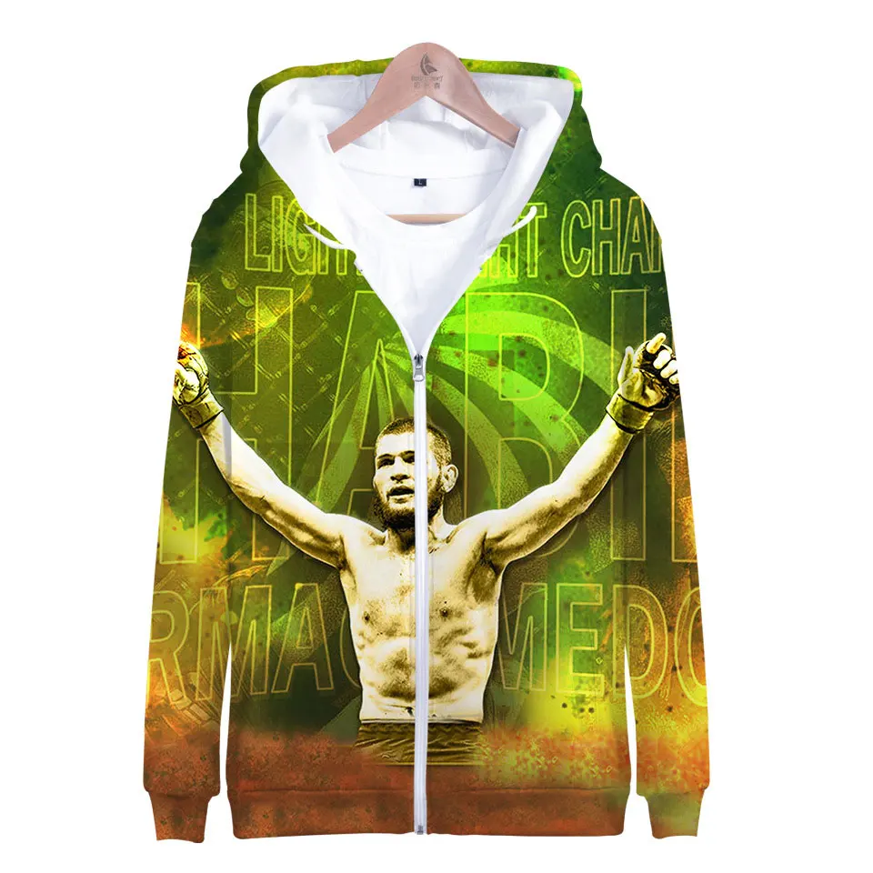 Мужские толстовки на молнии Supernova kabib Nurmagomedov флисовая куртка с капюшоном 4XL
