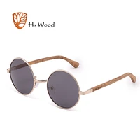 hu wood trendy steampunk sunglasses men women retro sun glasses round natural wood frame log eyewear uv400 daily fishing gr8024