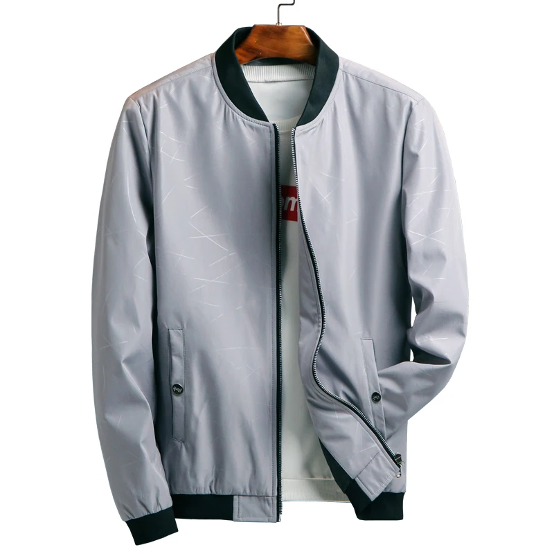 1806Grey jacket men casual baseball jacket Spring Autumn Fashion Slim Fit Men Jacket Thin Jackets Brand Casual Coat Top Quality 1043 - Цвет: 1806Grey