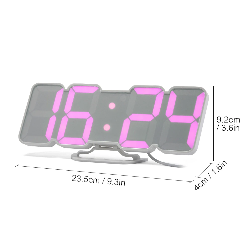 Цифровые настенные часы 3D с дистанционным управлением через USB|Будильники| |