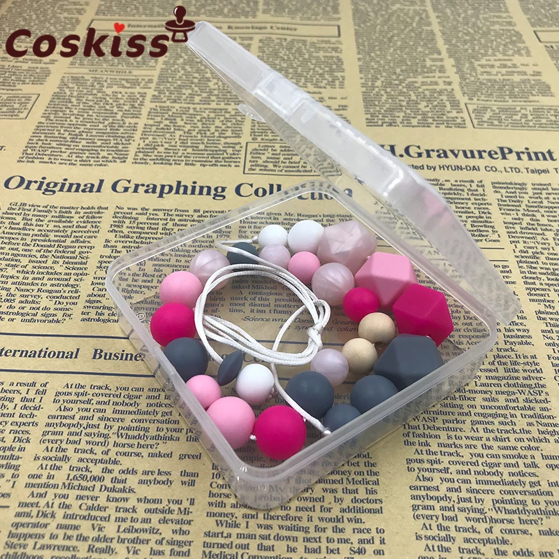Collar de dentici&oacute;n para beb&eacute;, pulsera para mam&aacute;, cuentas de dentici&oacute;n de silicona, 100% libre de BPA-4