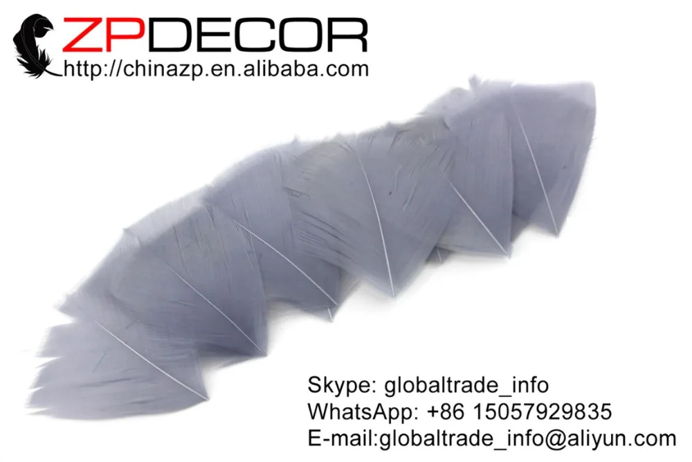 

ZPDECOR 3~7cm 200Pieces/lot Feathers Factory Directly Wholesale SILVER GRAY Turkey Feather Petal Trimmed For Jewelry Decoration