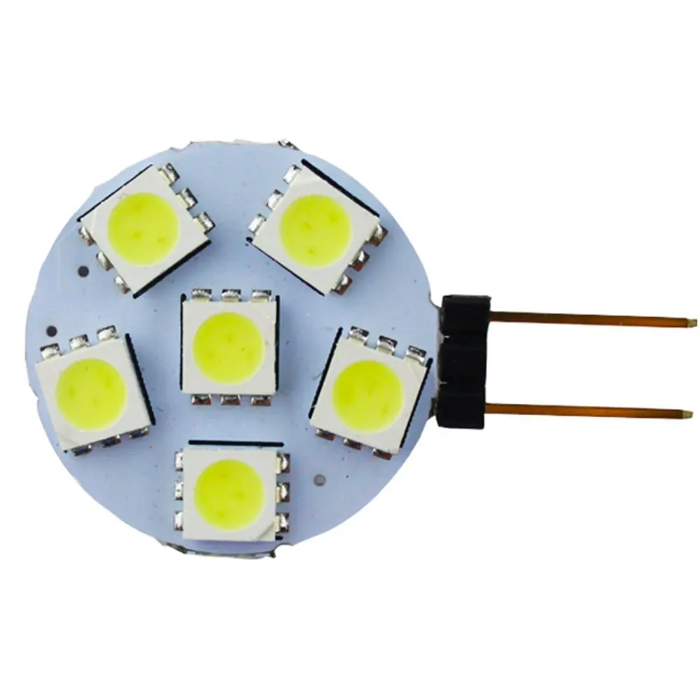 10 шт. 6000K белый/теплый белый круглый G4 5050 6SMD морской RV чтение Автомобильный