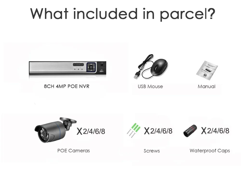 AZISHN H.265 8CH 4MP POE камера безопасности система NVR комплект аудио запись ip-камера ИК Открытый IP66 CCTV видео наблюдение NVR комплект