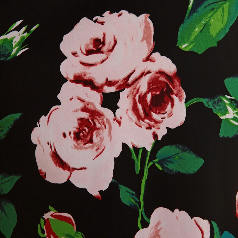 Зимнее женское платье с длинным рукавом и цветочным принтом Хепберн винтажное