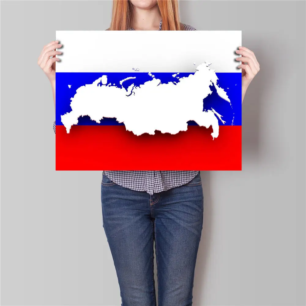 Бесплатная доставка российский флаг карта современный плакат живопись в стиле