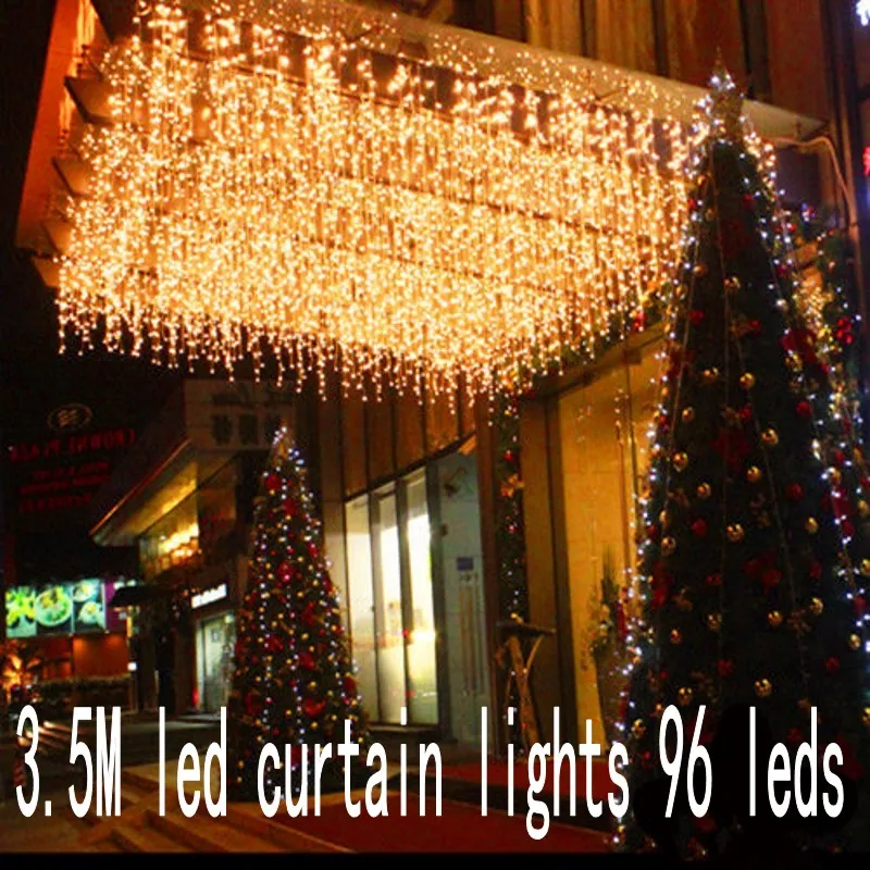 Рождественская гирлянда СВЕТОДИОДНЫЙ занавес сосулька струнный светильник 220 В 3