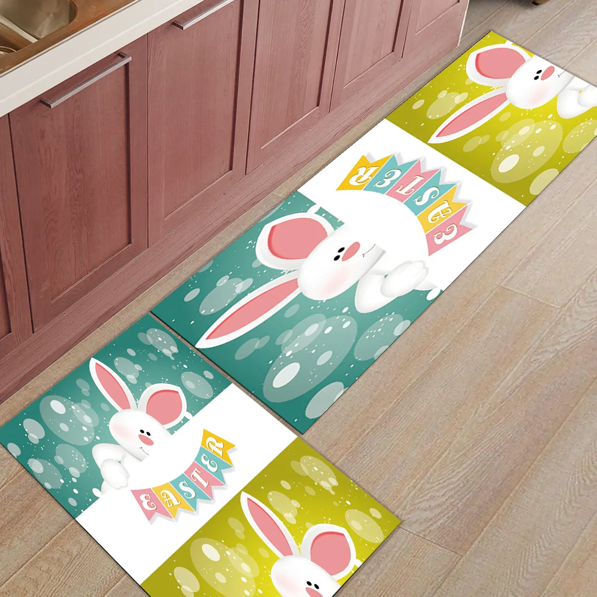 2 шт./компл. Счастливой Пасхи милые кролики коврик вход передняя дверь ковры