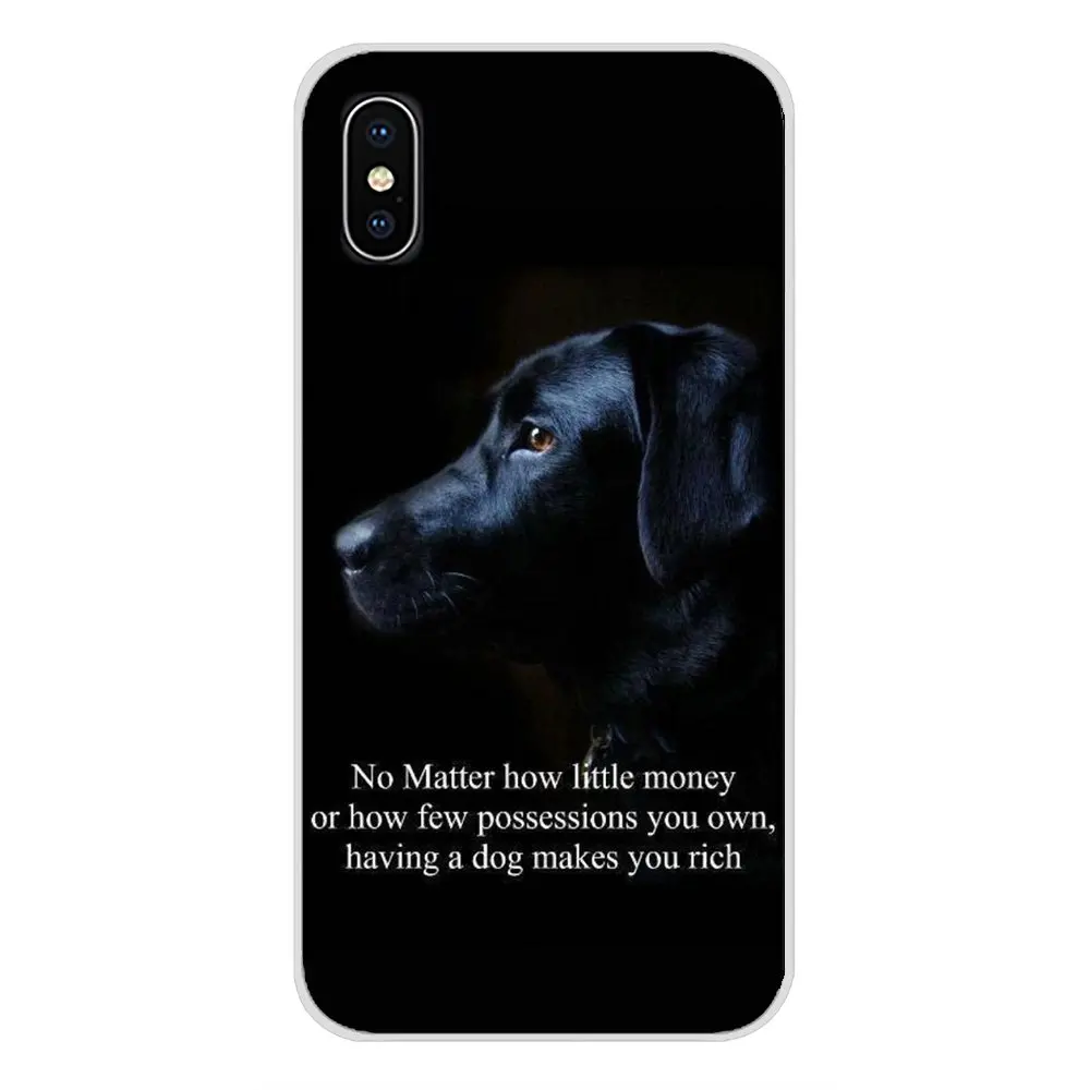 For Samsung Galaxy S3 S4 S5 Mini S6 S7 Edge S8 S9 S10 Lite Plus Note 4 5 8 9 Soft Cover Bag Labrador Black Dog Puppy Puppies Art | Мобильные