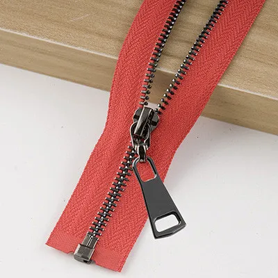 BRed Meetee 1/5 шт. 85 см 5# разъемная застежка-молния металлическая молния с открытым концом Авто замок с украшением в виде пряжки на молнии, самодельный сумок пуховик Одежды Портной Швейные Материал ZA020 - Цвет: BRed