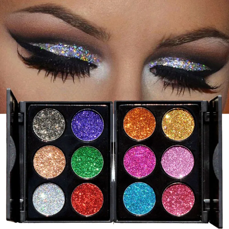 Палетка теней для век с алмазными блестками блестящие золотые тени |