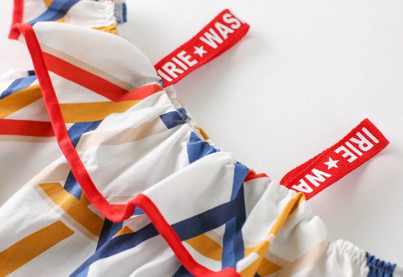 Kids Girl Sling Dresses Summer Chidlren Clothes Toddler Girls Dress Baby Cotton Print Flower Princess Geometric | Детская одежда и