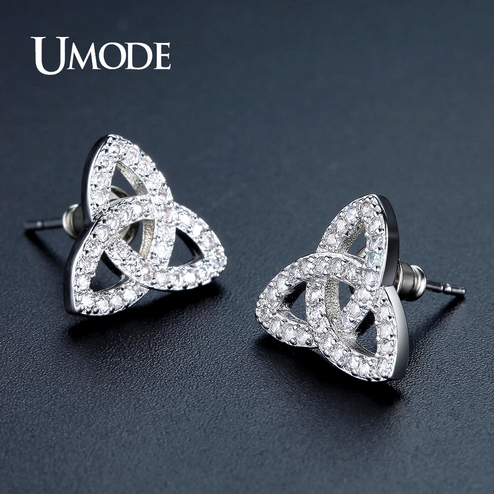 UMODE, брендовые, модные, вечерние, Свадебные Ювелирные серьги-гвоздики для женщин, белое золото, цвет букле D'oreille Femme, рождественские подарки UE0324