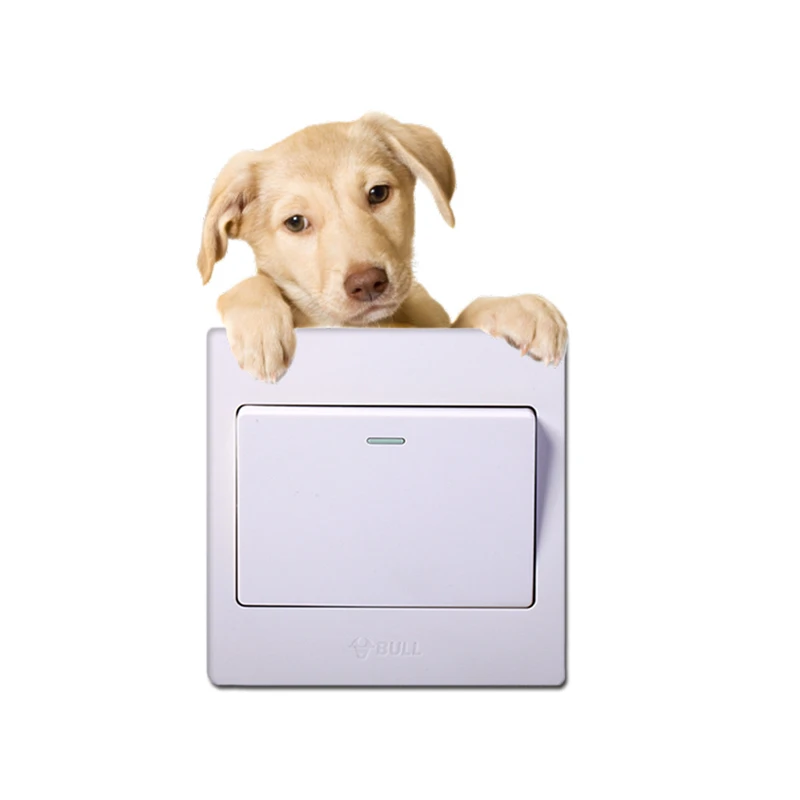 Милый мультфильм маленькая собака и робот для переключателя стикер Детская