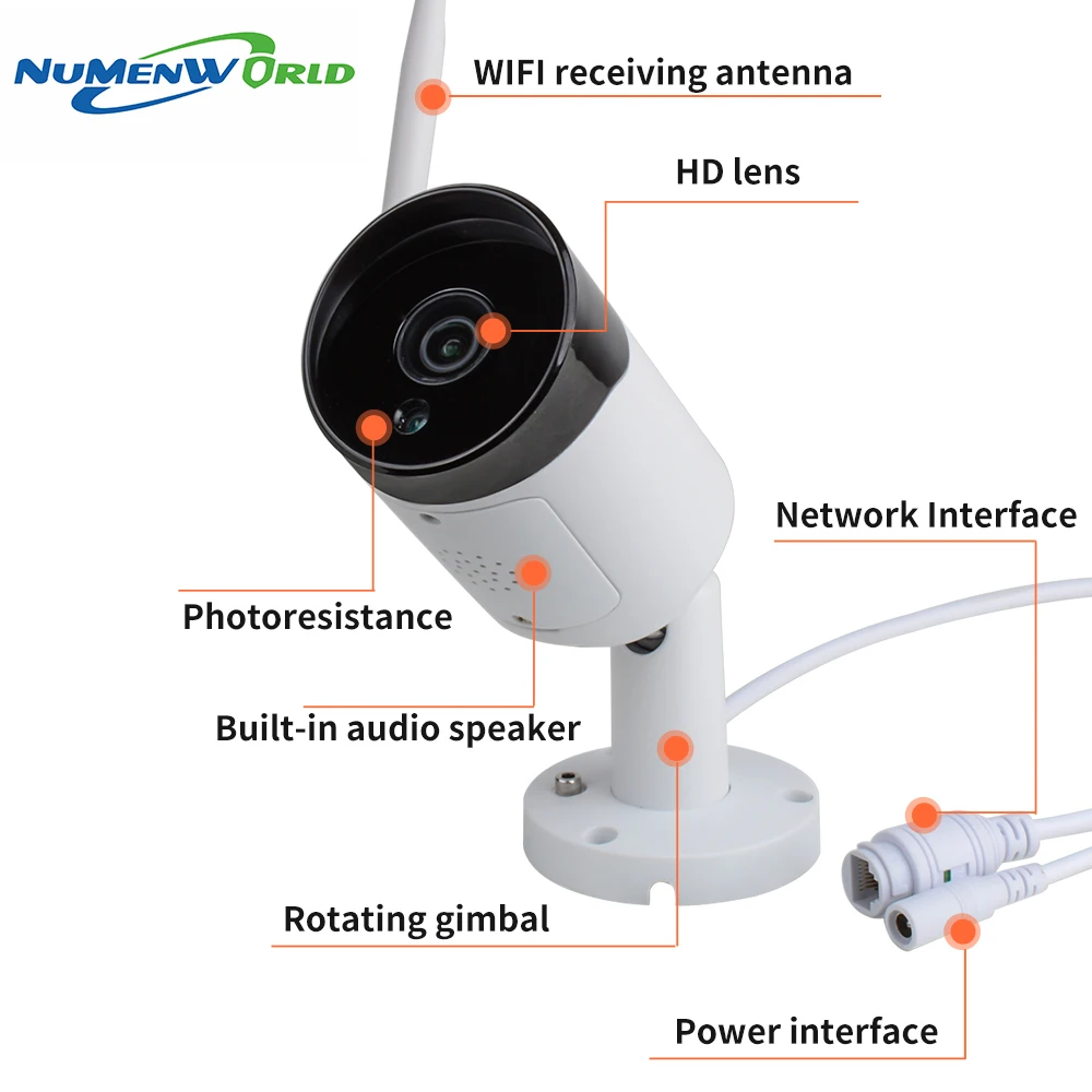 Беспроводная IP камера 3 0 Мп водонепроницаемая фотокамера H.265 + P2P Двусторонняя