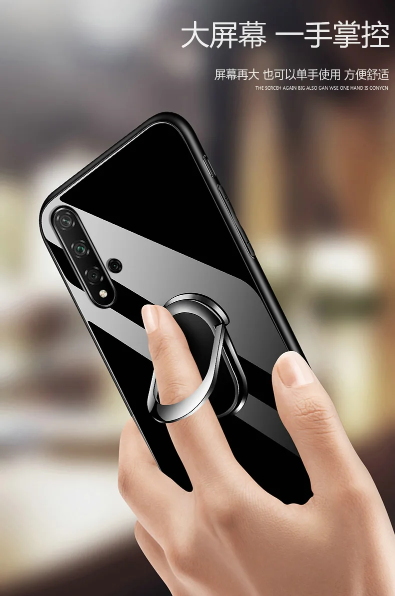 Для huawei honor 20 Pro Чехол из твердого закаленного стекла с кольцом-подставкой Магнитный защитный чехол-накладка для huawei honor 20 20pro оболочка