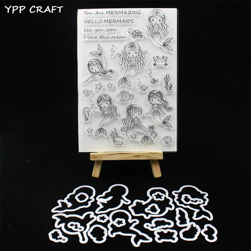Милая штемпель Русалка YPP CRAFT и металлические Вырубные штампы для сделай сам