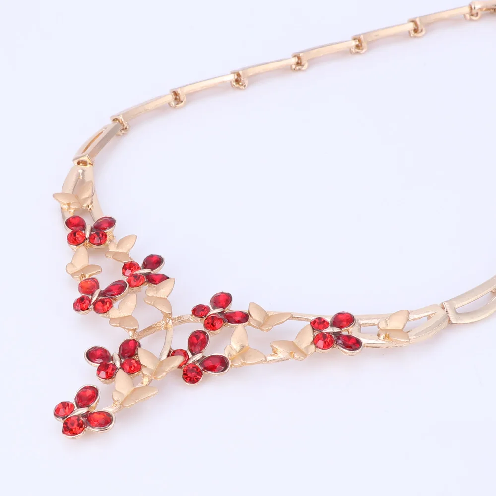 Модные свадебные комплекты ювелирных изделий золотого цвета Горячая Распродажа