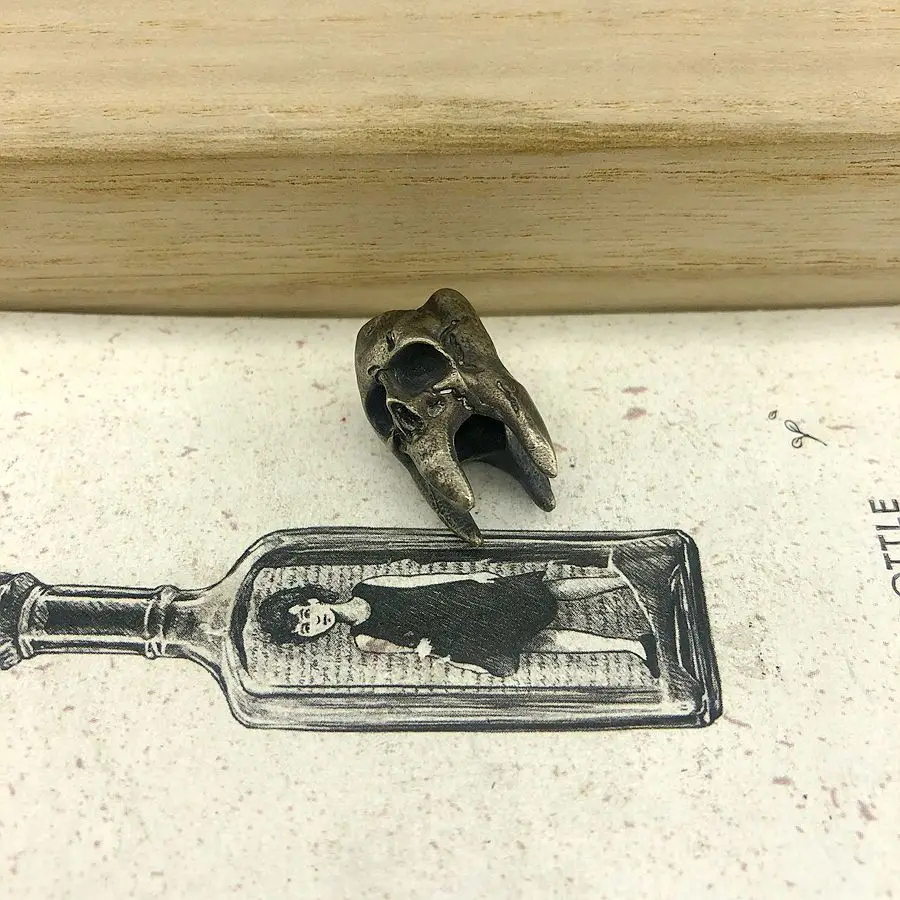 EDC Инструменты Нож бусины Мельхиор зуб череп бусы на шнурок Паракорд нож брелок