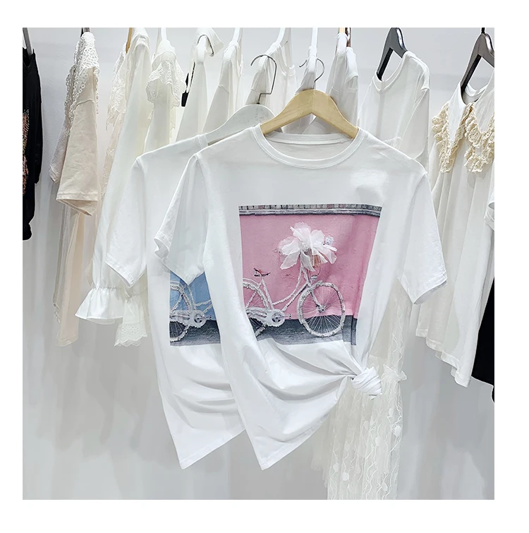 2019 летние Для женщин Повседневное Рубашка с короткими рукавами пуловер круглым