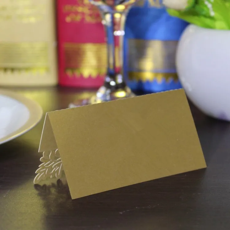 100 шт./лот лазерная резка Золотой Стол для свадебвечерние НКИ именное место