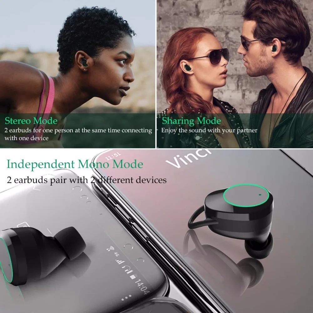 REDANT Bluetooth 5,0 беспроводные наушники глубокие басы Наушники водонепроницаемые наушники с зарядным устройством для Apple iPhone 6 7 8 X sony
