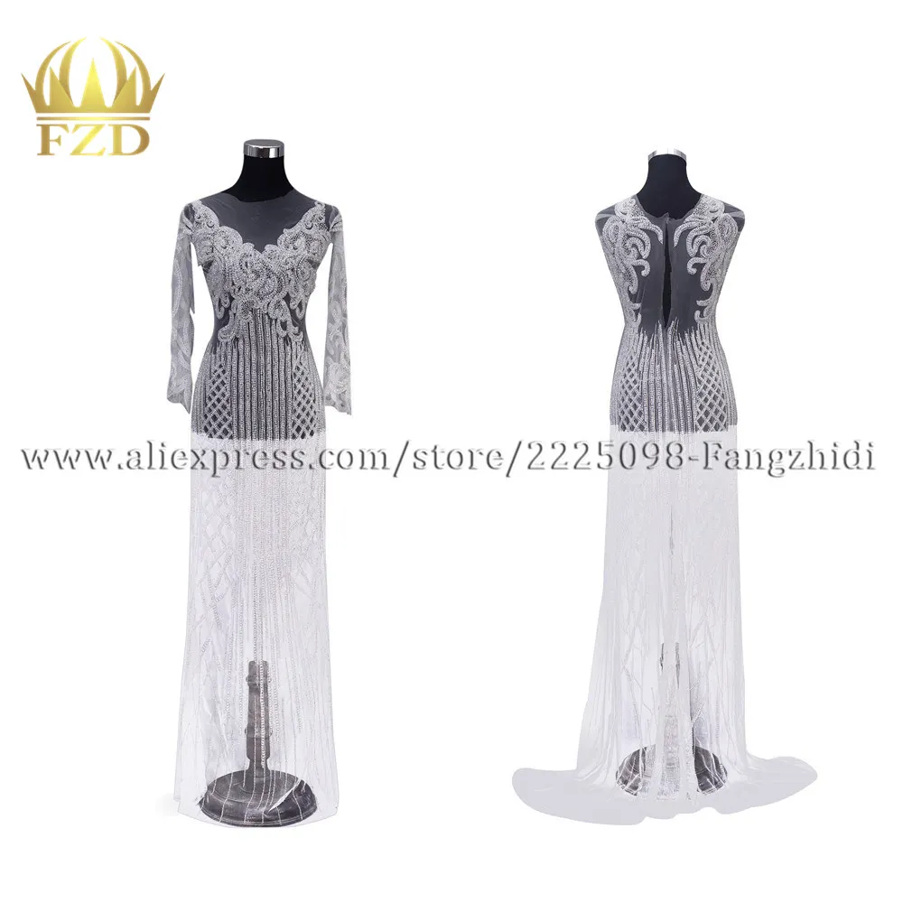 FZD 1 комплект ручная работа пошив горный хрусталь серебряные бусины длинные