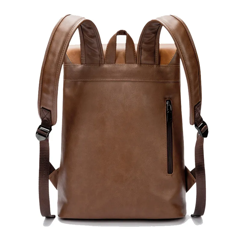 Мужской водонепроницаемый рюкзак из ПУ кожи с двумя ремнями|travel rucksack|backpack men
