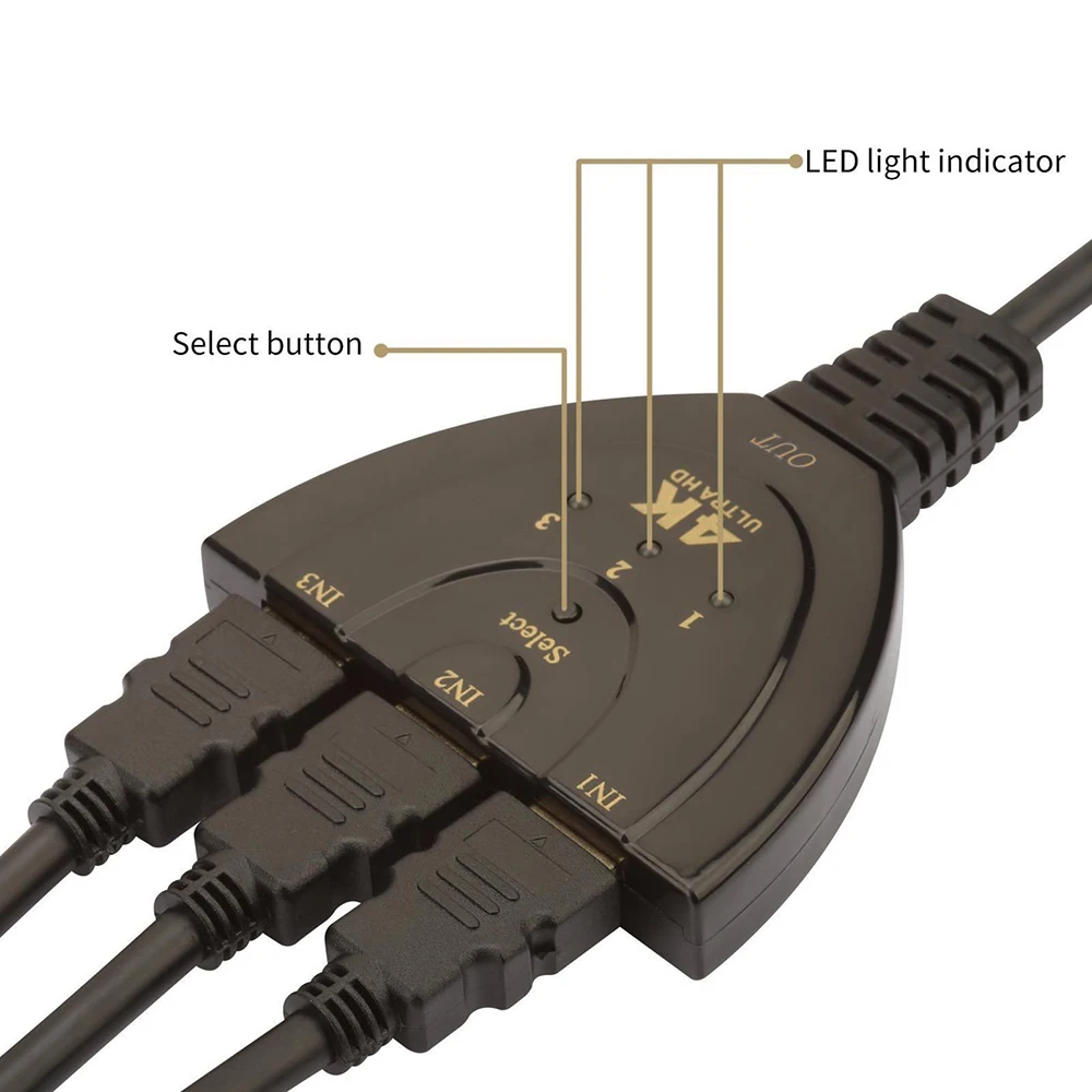3 портовый Коммутатор HDMI Переключатель AV переключатель адаптер преобразователь