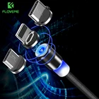 Магнитный usb-кабель FLOVEME Type-C для Samsung S10 S9 Plus, зарядный кабель Micro USB для iPhone XS Max XR X, Магнитный зарядный кабель