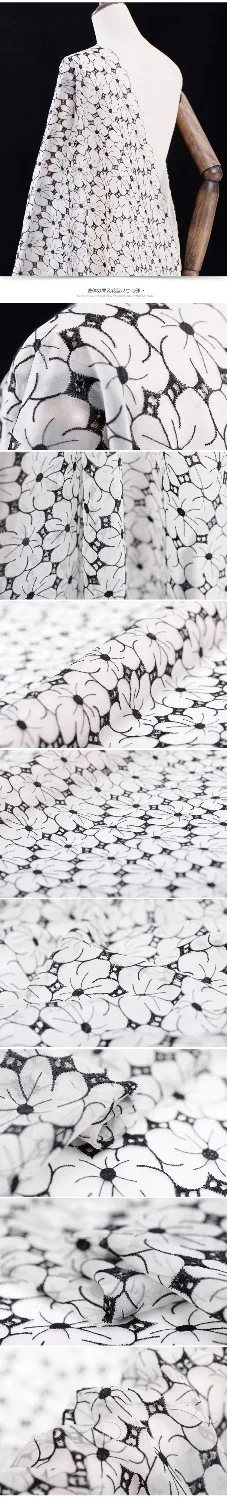 Хлопок сатин ЖЕСТКИЙ ЦВЕТОК шелковой вышивкой ougen Пряжа шелк Ткань пошив юбки